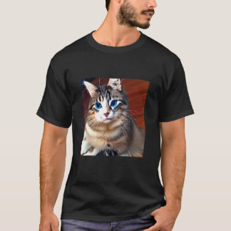 青い目の猫の子猫 かわいいフェリネ Tシャツ