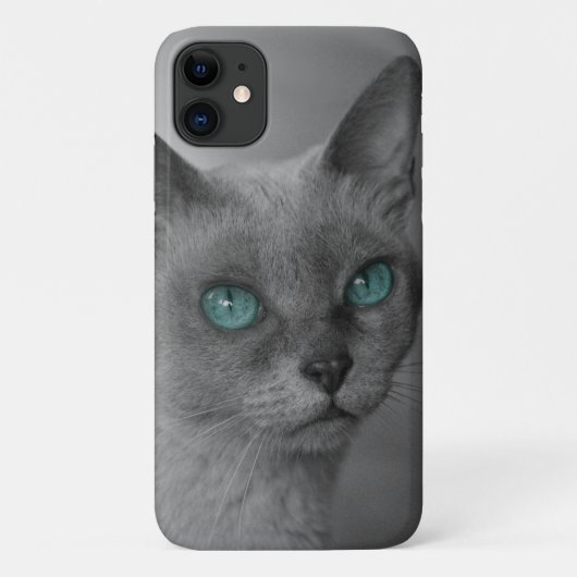 青い目の猫ケースメイト三星銀河ケース Case-Mate iPhoneケース (裏面)