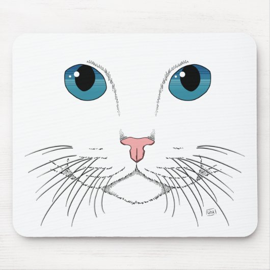 青い目の猫 マウスパッド (正面)
