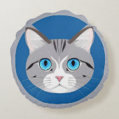 青い目の猫 ラウンドクッション (裏面)
