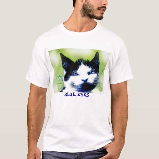 青い目の猫 Tシャツ (正面)