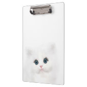 青い目の白いペルシャの子ネコの顔 クリップボード (左)