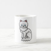 青い目の白いペルシャ猫のイラスト コーヒーマグカップ (中央)