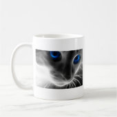 青い目の白黒子猫猫 コーヒーマグカップ (左)