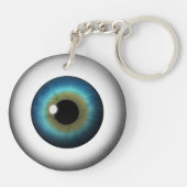青い目の眼球ラウンド両面アクリル酸キーチェーン キーホルダー (裏面)