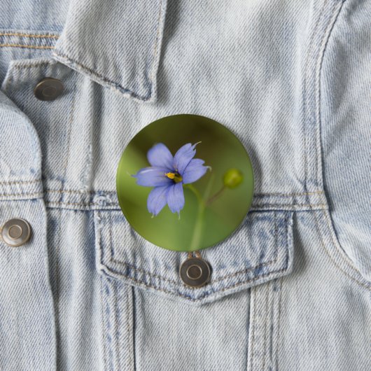 青い目の草の野生の花の花柄ボタン 缶バッジ (インサイチュ)