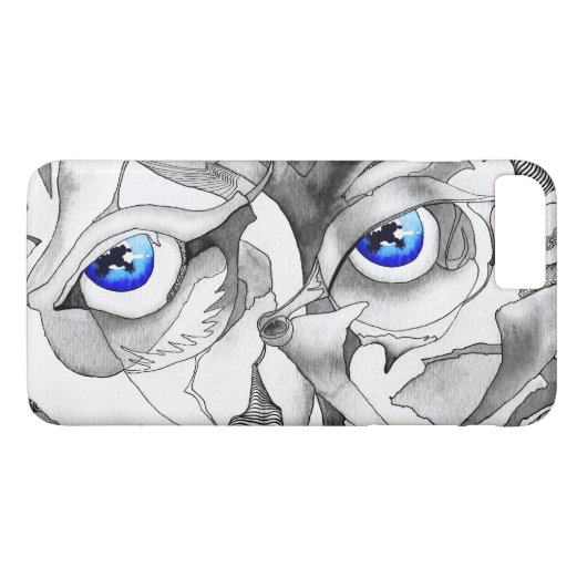 青い目の落書きの芸術 Case-Mate iPhoneケース (裏面(横))