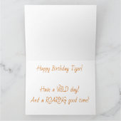 青い目の虎とピンクの花 カード (内部)