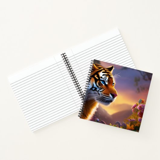 青い目の虎とピンクの花 ノートブック (内部)