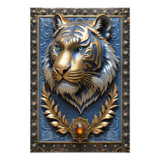 青い目の虎 フォトプリント