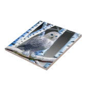 青い目の雪のフクロウ タイル (側面)