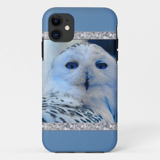 青い目の雪のフクロウ Case-Mate iPhoneケース (裏面)