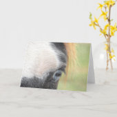 青い目の馬 カード (黄色い花)