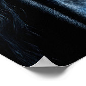 青い目の黒馬のクローズアッププリント ポスター (角)