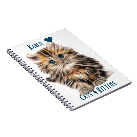 青い目をしたふわふわしたかわいい子猫 ノートブック (右側)