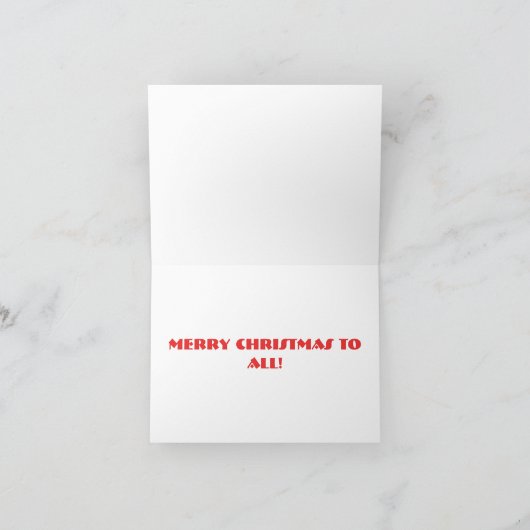 青い目をしたサンタクロースの抽象アート カード (内部)