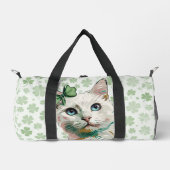 青い目をしたシャムロック猫 ダッフルバッグ (正面)