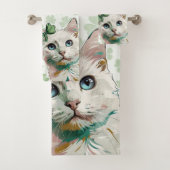 青い目をしたシャムロック猫 バスタオルセット (インサイチュ)