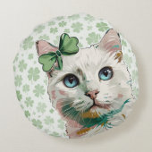 青い目をしたシャムロック猫 ラウンドクッション (裏面)