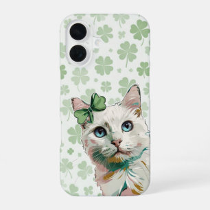 青い目をしたシャムロック猫 iPhone 16ケース