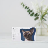 青い目をしたシャム猫 名刺 (スタンド正面)