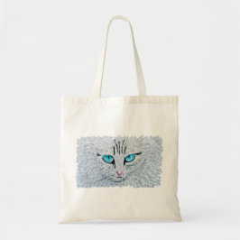 青い目をしたフワフワの猫 トートバッグ