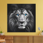 青い目をしたライオン キャンバスプリント (インサイチュ (リビング))