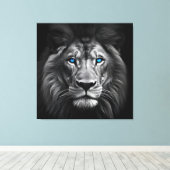 青い目をしたライオン キャンバスプリント (インサイチュ (ウッドフロア))