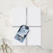 青い目をした可愛いかわいらし白い子猫 ギフトタグ (より糸付き)