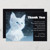 青い目をした可愛いかわいらし白い子猫 サンキューカード (正面/裏面)