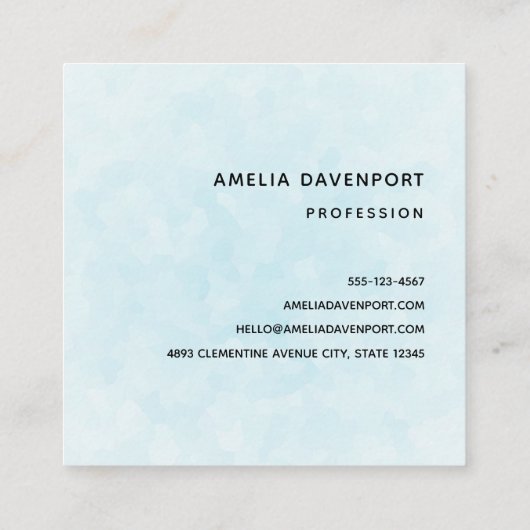 青い目をした可愛いかわいらし白い子猫 スクエア名刺 (裏面)