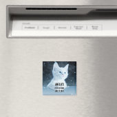 青い目をした可愛いかわいらし白い子猫 マグネット (インサイチュ (食洗機))