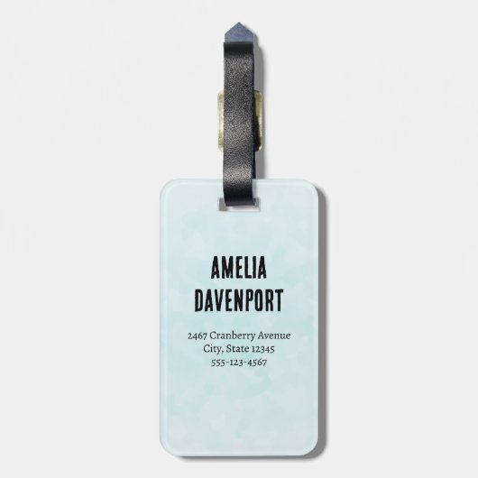 青い目をした可愛いかわいらし白い子猫 ラゲッジタグ (裏面縦)