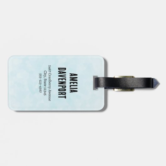 青い目をした可愛いかわいらし白い子猫 ラゲッジタグ (裏面横)