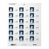 青い目をした可愛いかわいらし白い子猫 ラベル (フルシート)