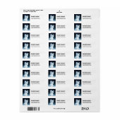 青い目をした可愛いかわいらし白い子猫 ラベル (フルシート)