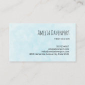 青い目をした可愛いかわいらし白い子猫 名刺 (裏面)