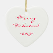 青い目をした可愛らしいハート金魚 セラミックオーナメント (裏面)