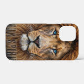 青い目をした威厳あるライオンの顔 | Wildlife Anima Case-Mate iPhoneケース (裏面 (横))