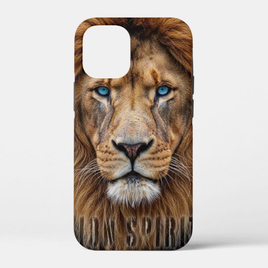 青い目をした威厳あるライオンの顔 | Wildlife Anima Case-Mate iPhoneケース (裏面)