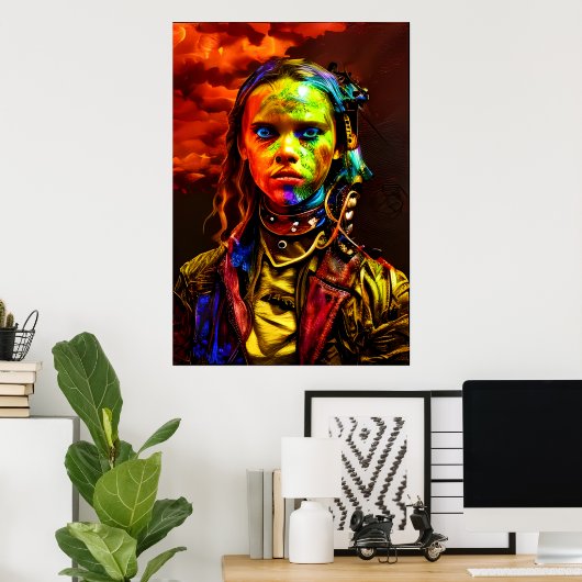 青い目をした少女 | AIアートポスター ポスター (ホームオフィス)