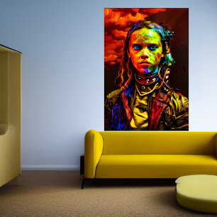 青い目をした少女   AIアートポスター ポスター