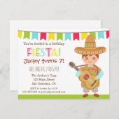 青い目をした少年 メキシコのフィエスタ 子供の誕生日パーティー 招待状 (正面/裏面)