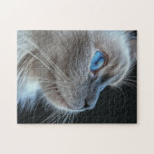 青い目をした灰色の猫 ジグソーパズル (横)