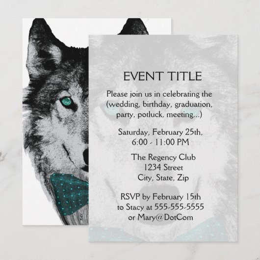 青い目をした狼 招待状 (正面/裏面)