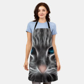 青い目をした猫の素敵な顔 エプロン (着用した状態)