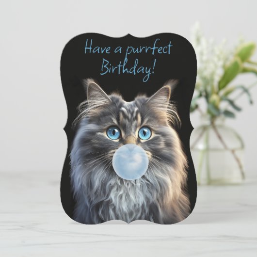 青い目をした猫吹は青い泡ガム カード (スタンド正面)