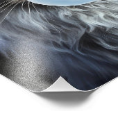 青い目をした猫吹は青い泡ガム フォトプリント            (角)