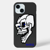青い目をした白い悪魔のドクロ Case-Mate iPhoneケース (裏面)