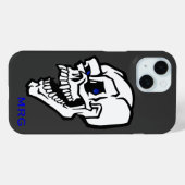 青い目をした白い悪魔のドクロ Case-Mate iPhoneケース (裏面 (横))